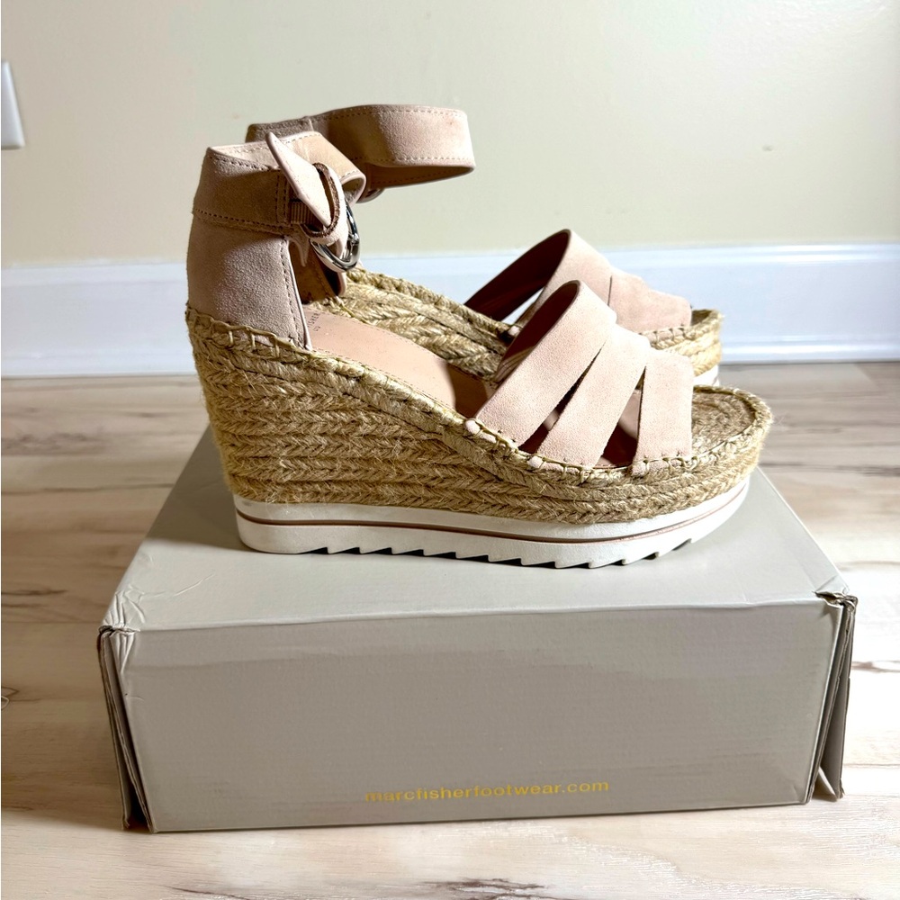 Marc Fisher Suede Espadrille Wedge Sandal